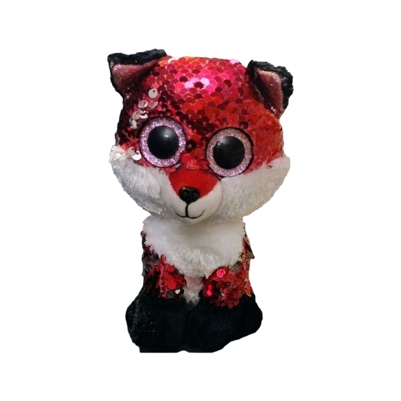 ty Beanie Boos Flippables 9" Medium JEWEL Color Changing Sequins Fox Plush - Picture 2 of 7